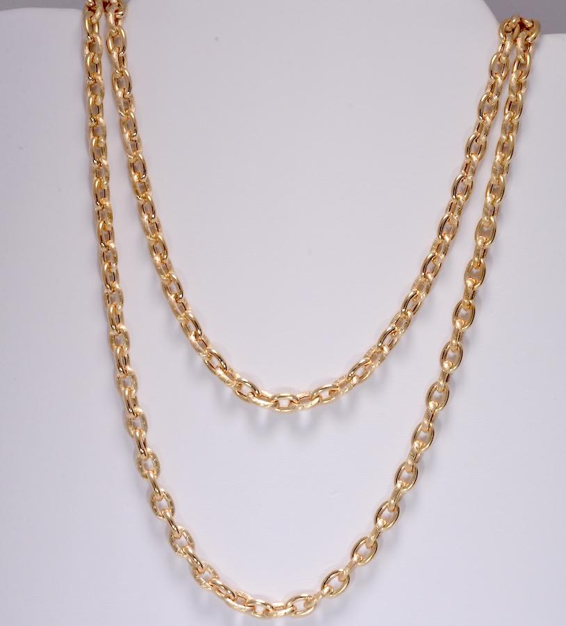 Modern 18 Karat Yellow Gold Rollo Link