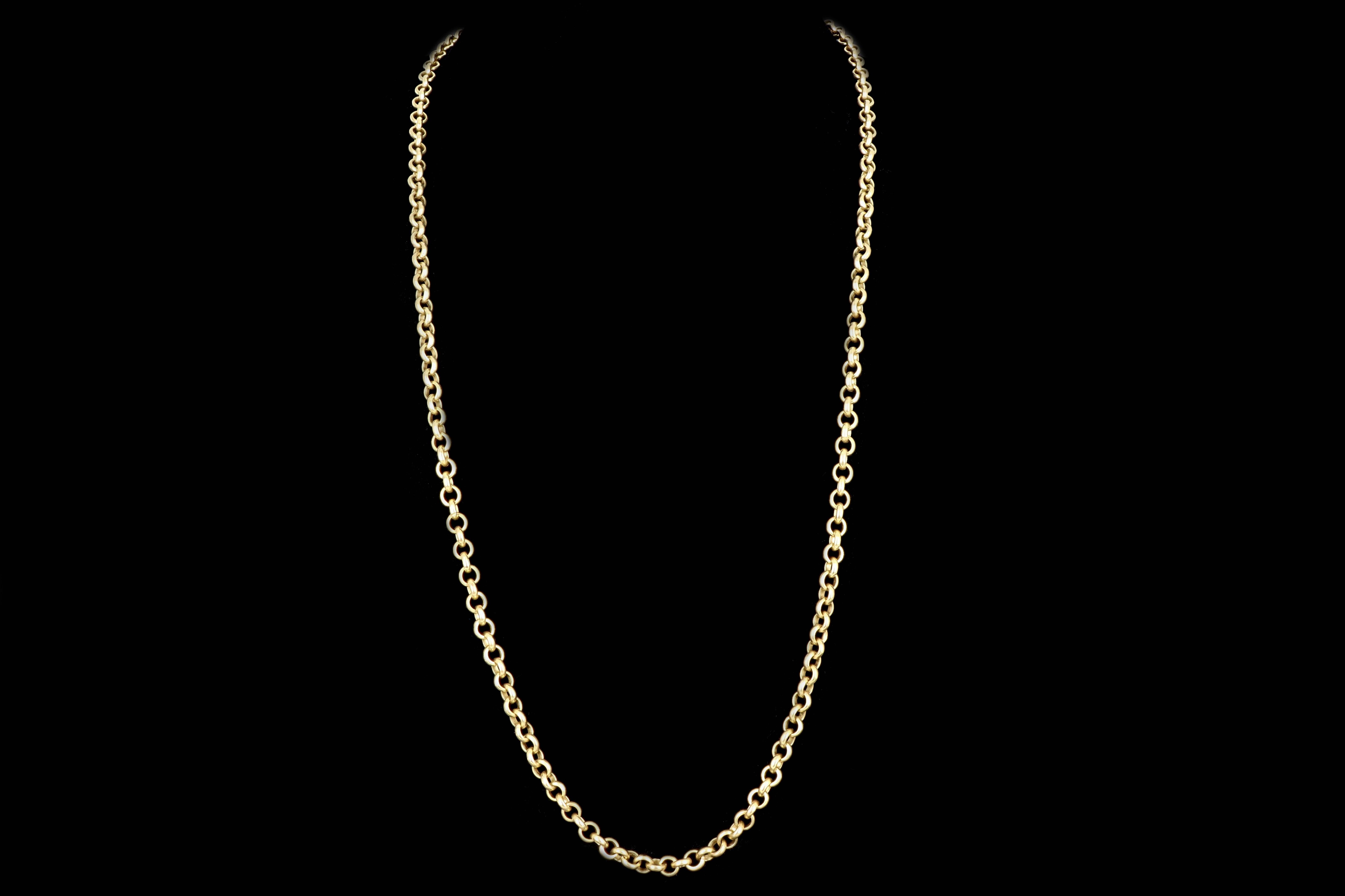 Women's or Men's 18 Karat Yellow Gold Rolo Chain