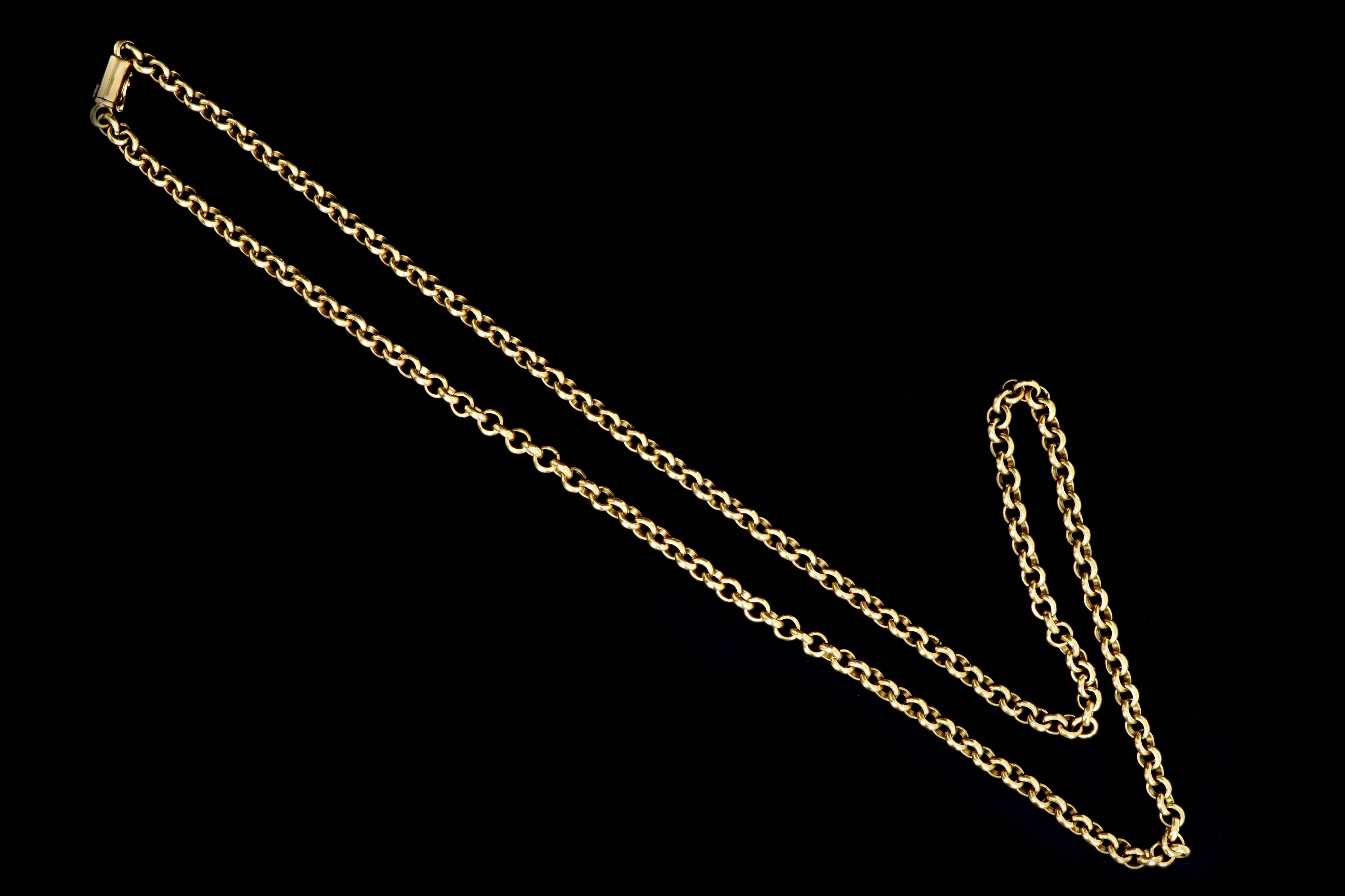18 Karat Yellow Gold Rolo Chain 2