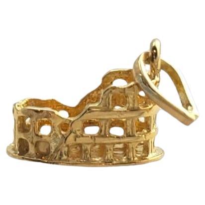 18K Yellow Gold Rome Colosseum Charm #16003 For Sale
