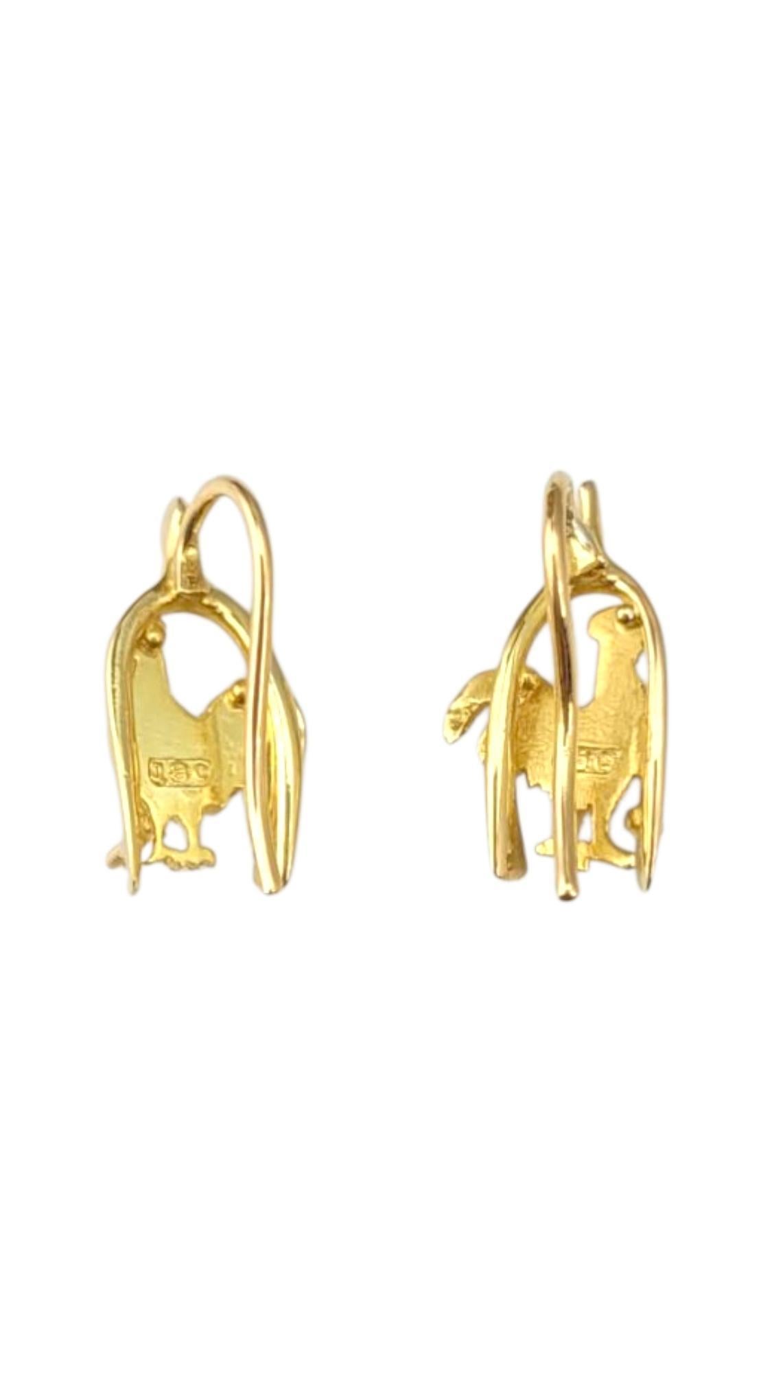 18k Yellow Gold Rooster Earrings #21713 im Zustand „Gut“ im Angebot in Washington Depot, CT