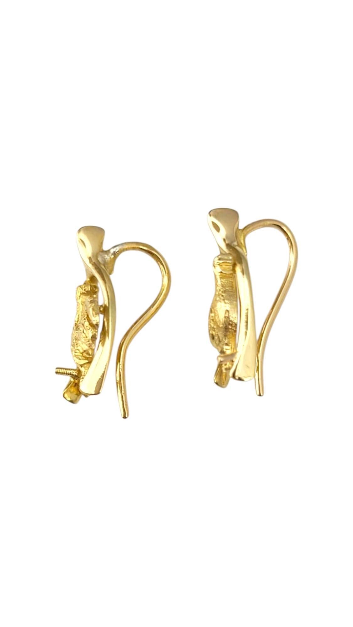 18k Yellow Gold Rooster Earrings #21713 Damen im Angebot