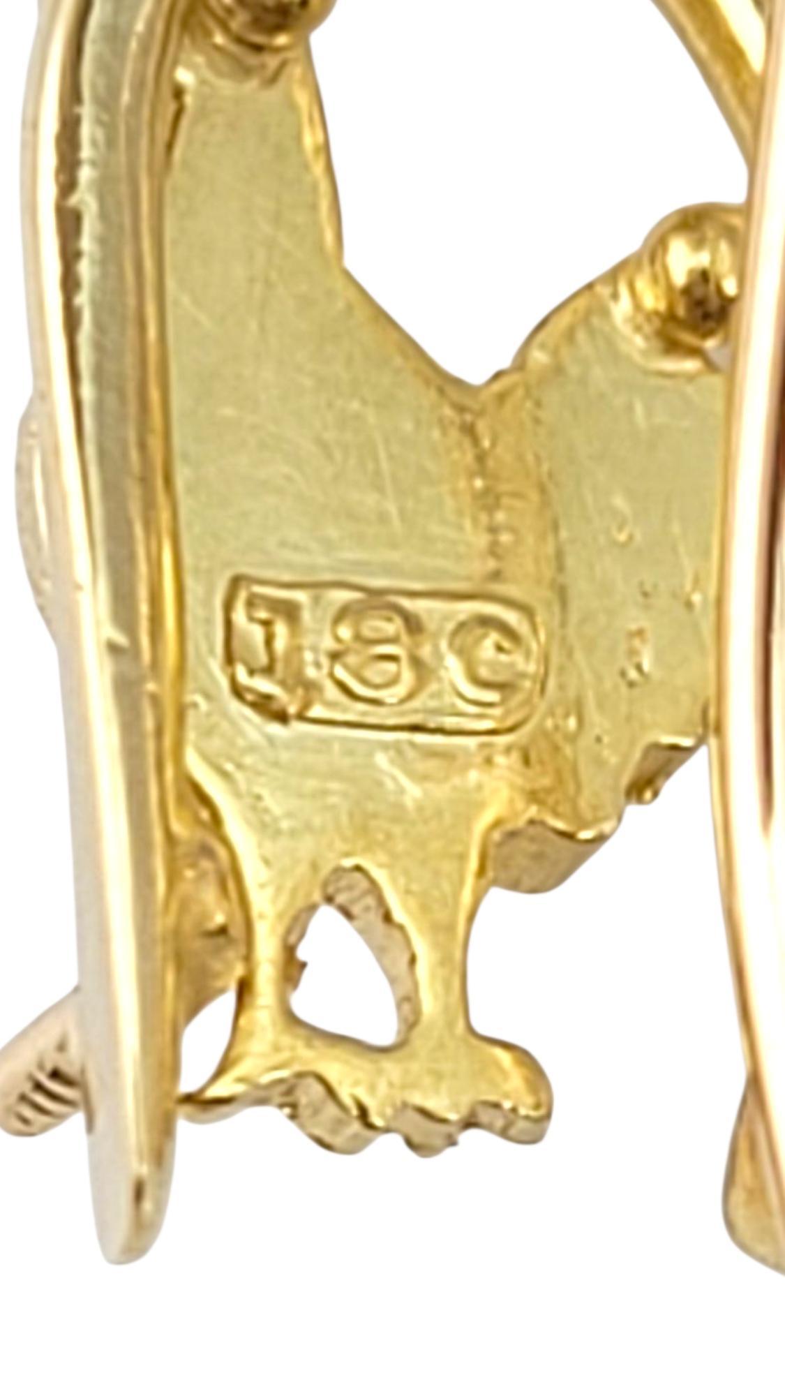 18k Yellow Gold Rooster Earrings #21713 im Angebot 1