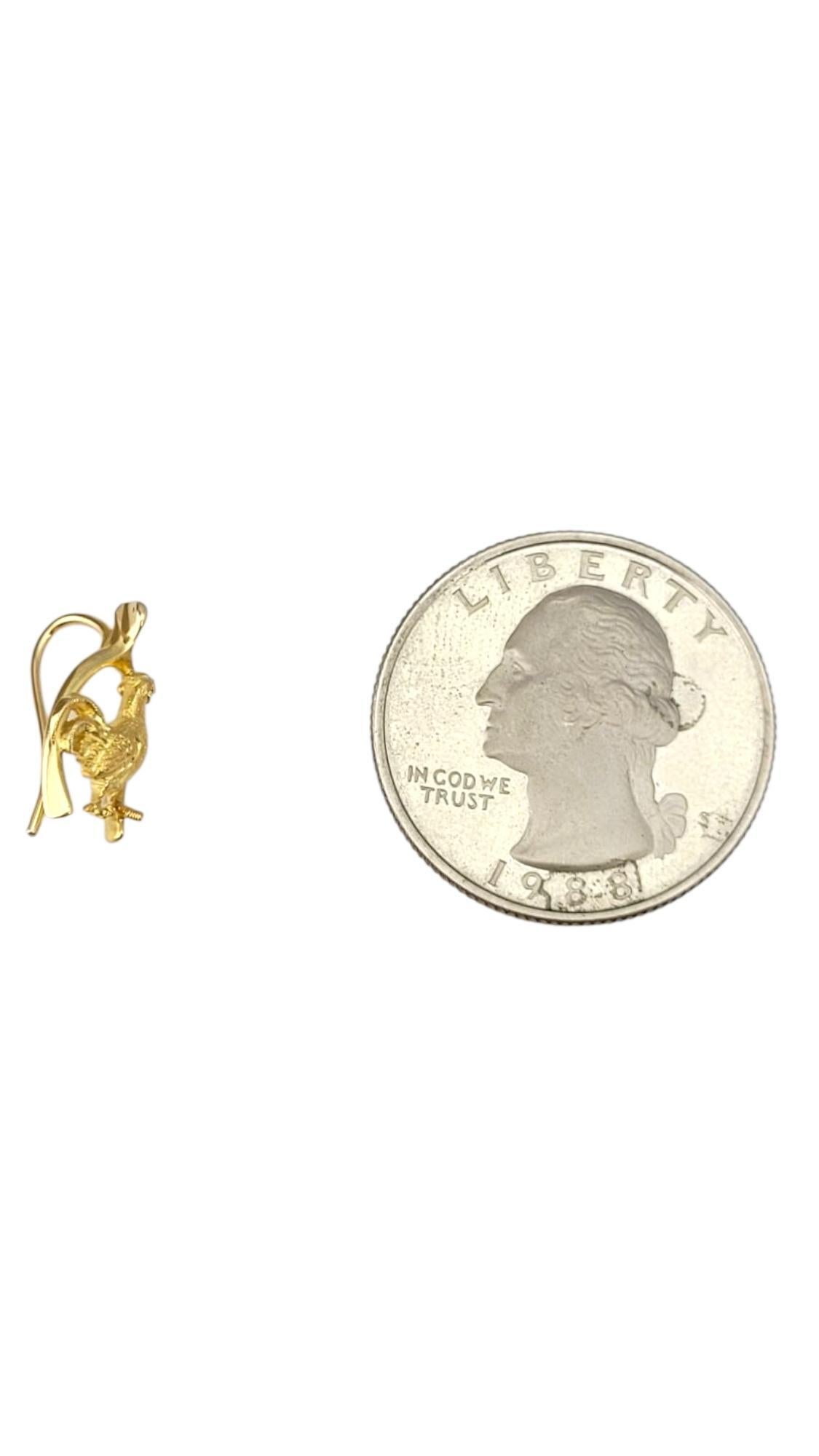 18k Yellow Gold Rooster Earrings #21713 im Angebot 2