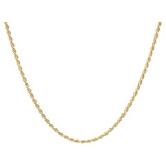 18K Yellow Gold Rope Chain Necklace 1.5mm