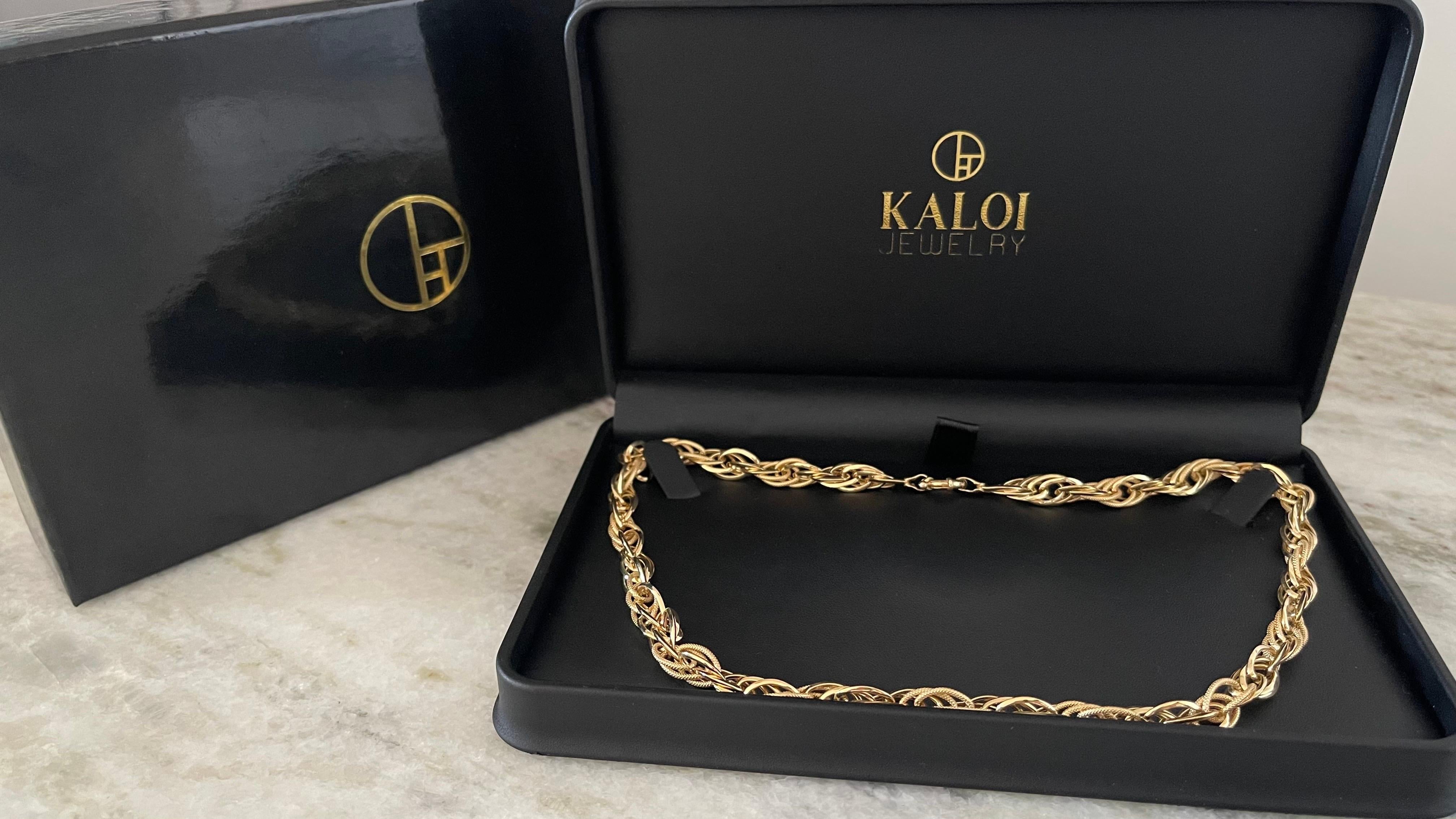 18K Yellow Gold Rope Chain Necklace, Handcrafted in Brazil For Sale 4