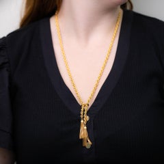 18k Yellow Gold Rope Style Necklet with Tassels Circa 1980s
