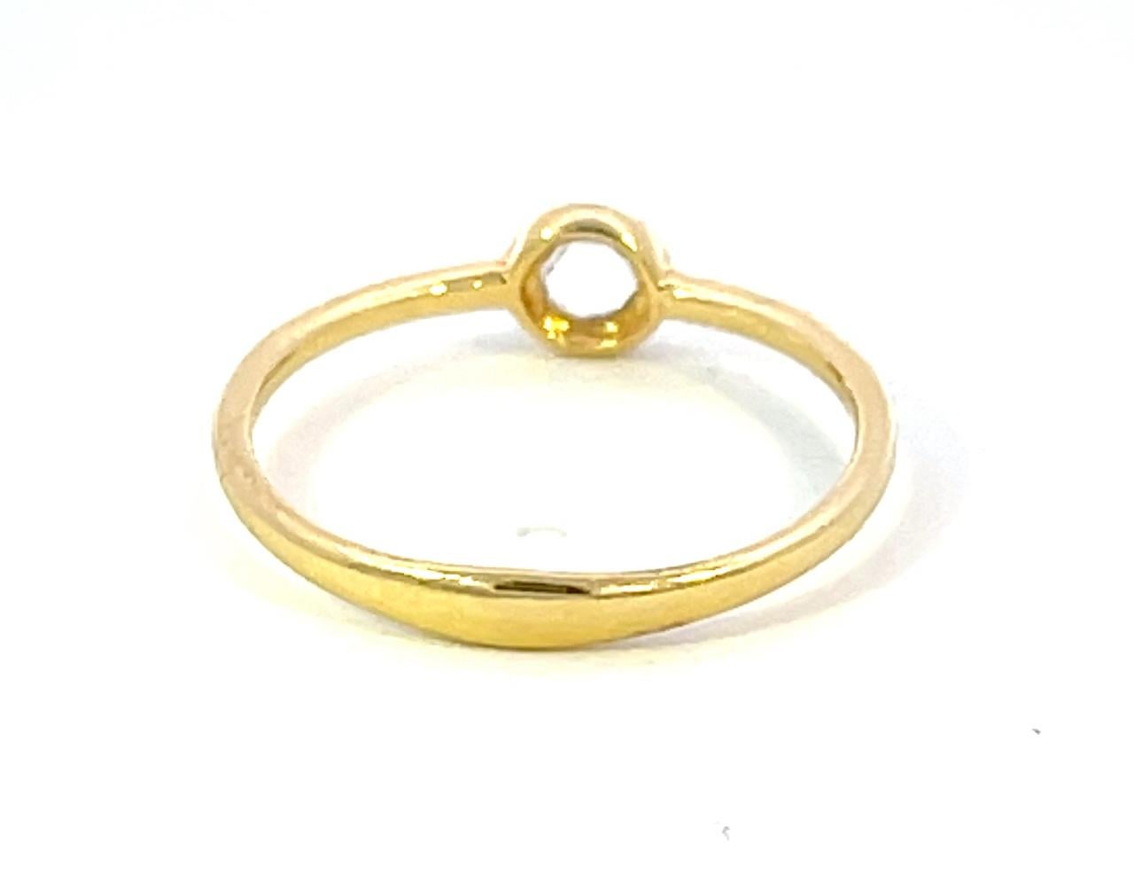Women's 18K Yellow Gold Rose Cut Diamond Ring For Sale