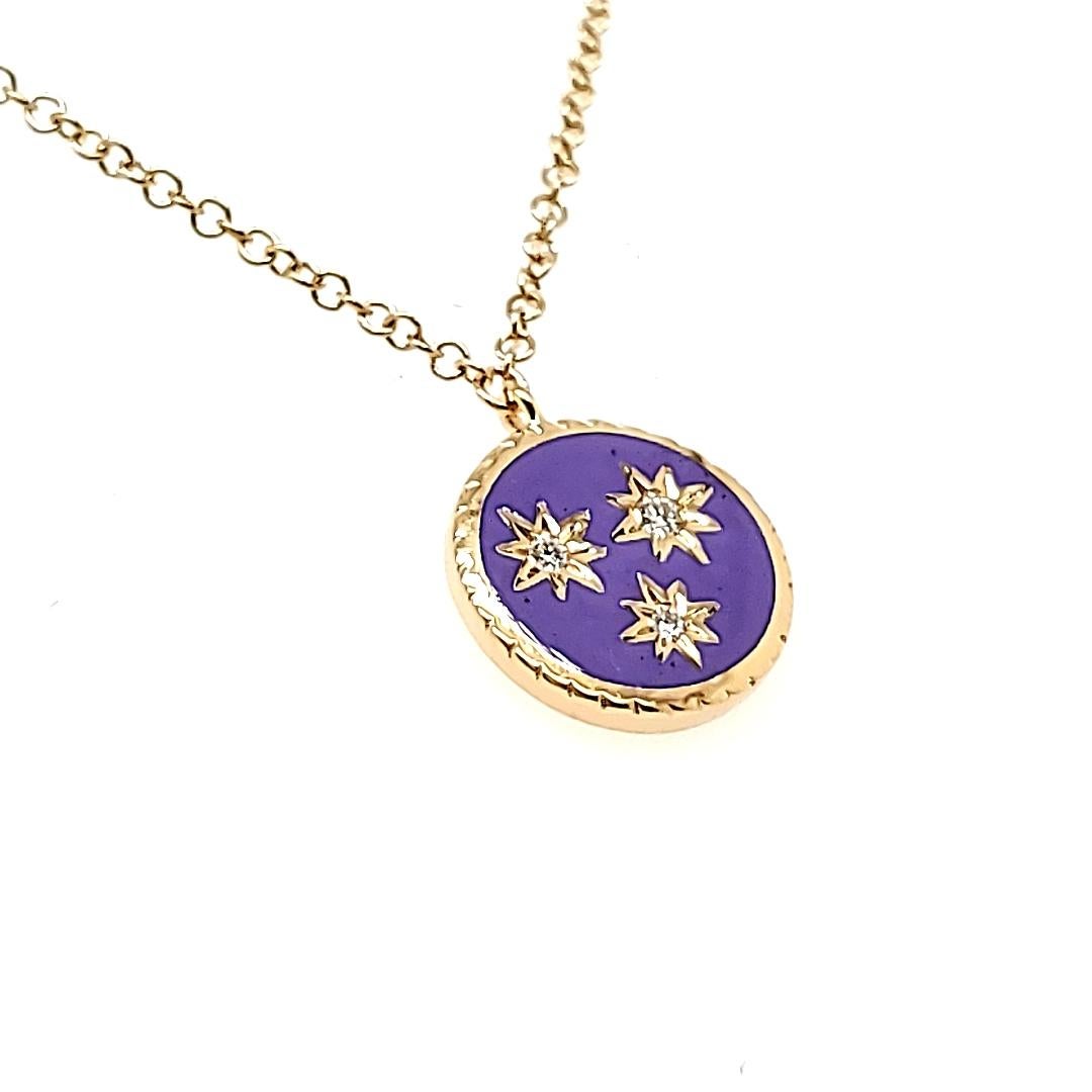Contemporaneo Collana in oro giallo 18k con diamante rotondo Cts 0,02 in vendita