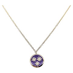 18k Yellow Gold Round Diamond Cts 0.02 Necklace