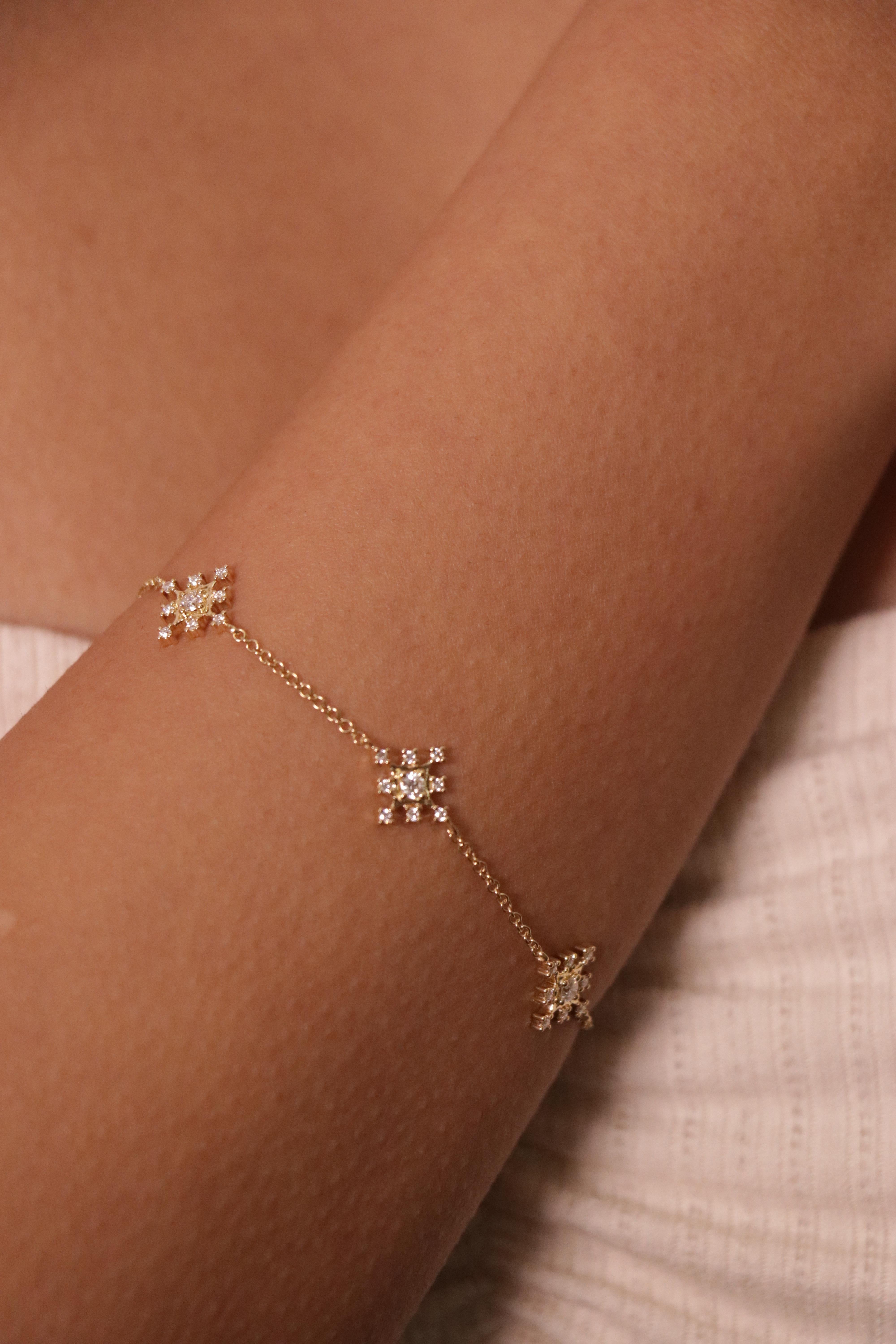 Pulsera Oro Amarillo 18k Diamante Redondo Cts 0.28 en venta 4