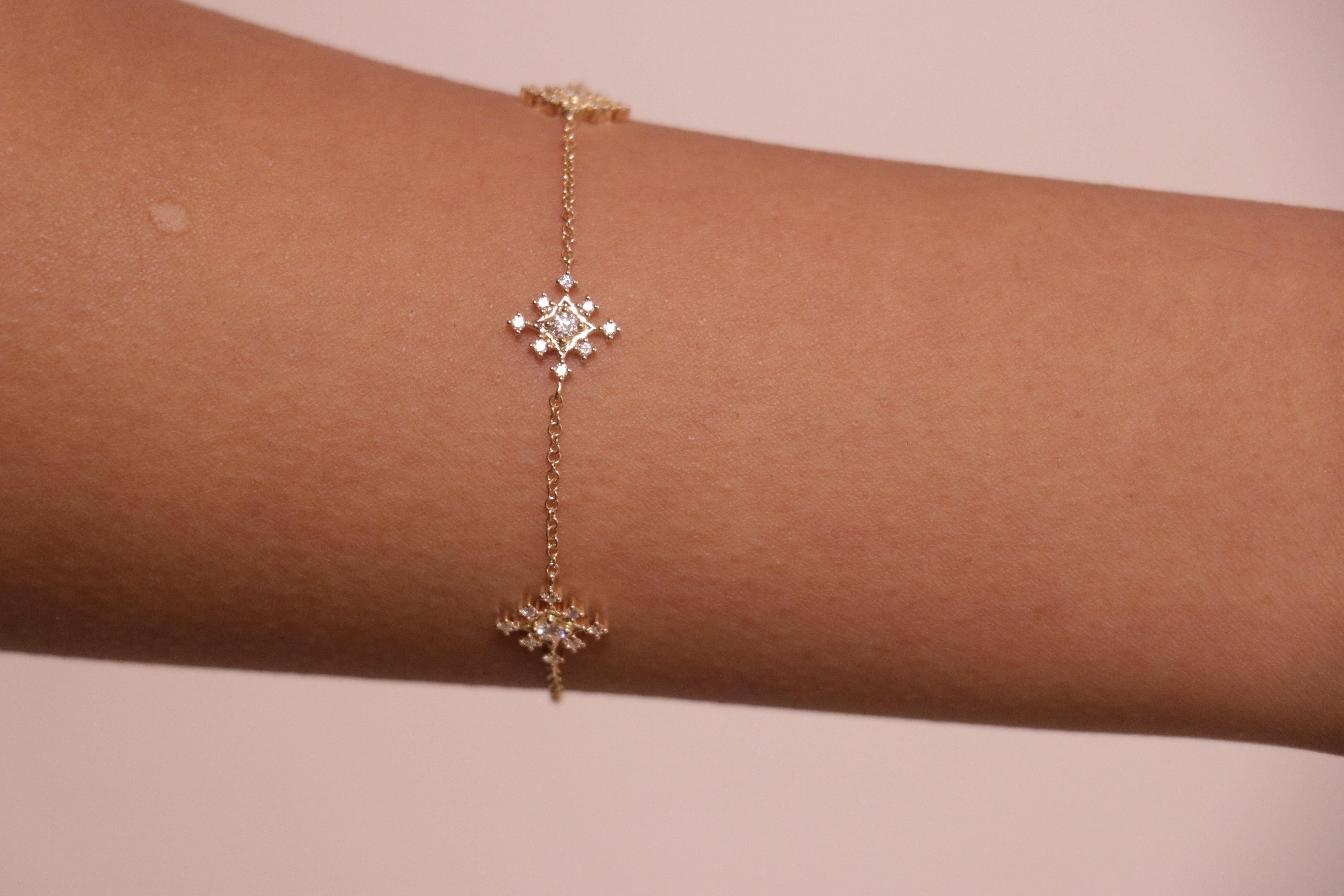 Pulsera Oro Amarillo 18k Diamante Redondo Cts 0.28 en venta 5