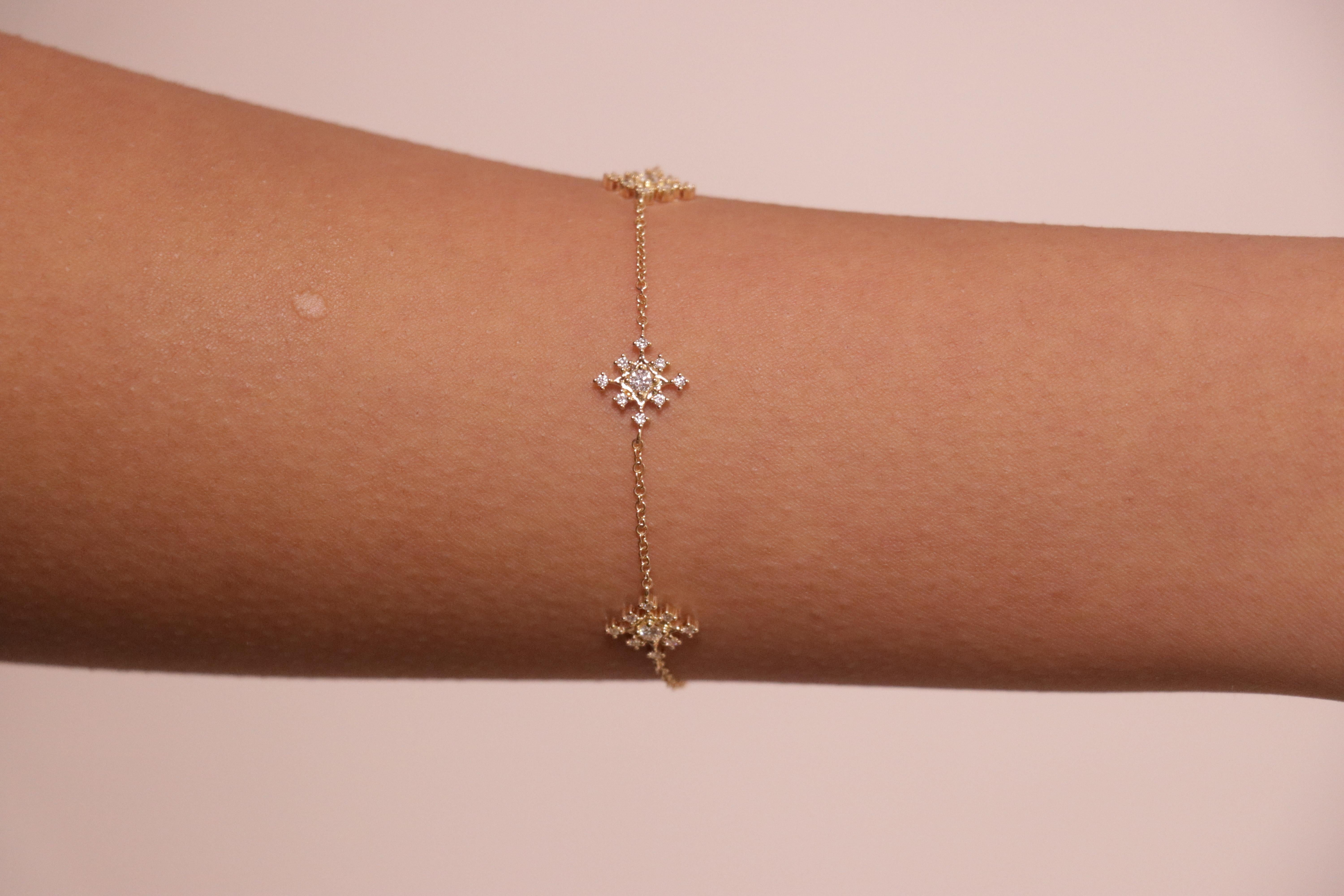 Pulsera Oro Amarillo 18k Diamante Redondo Cts 0.28 en venta 6