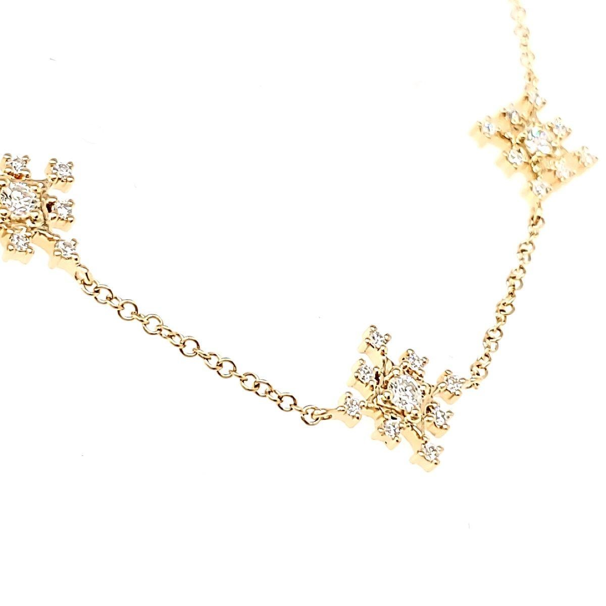 Bracelet en or jaune 18 carats avec diamants ronds de 0,28 carat Neuf - En vente à Hong Kong, HK