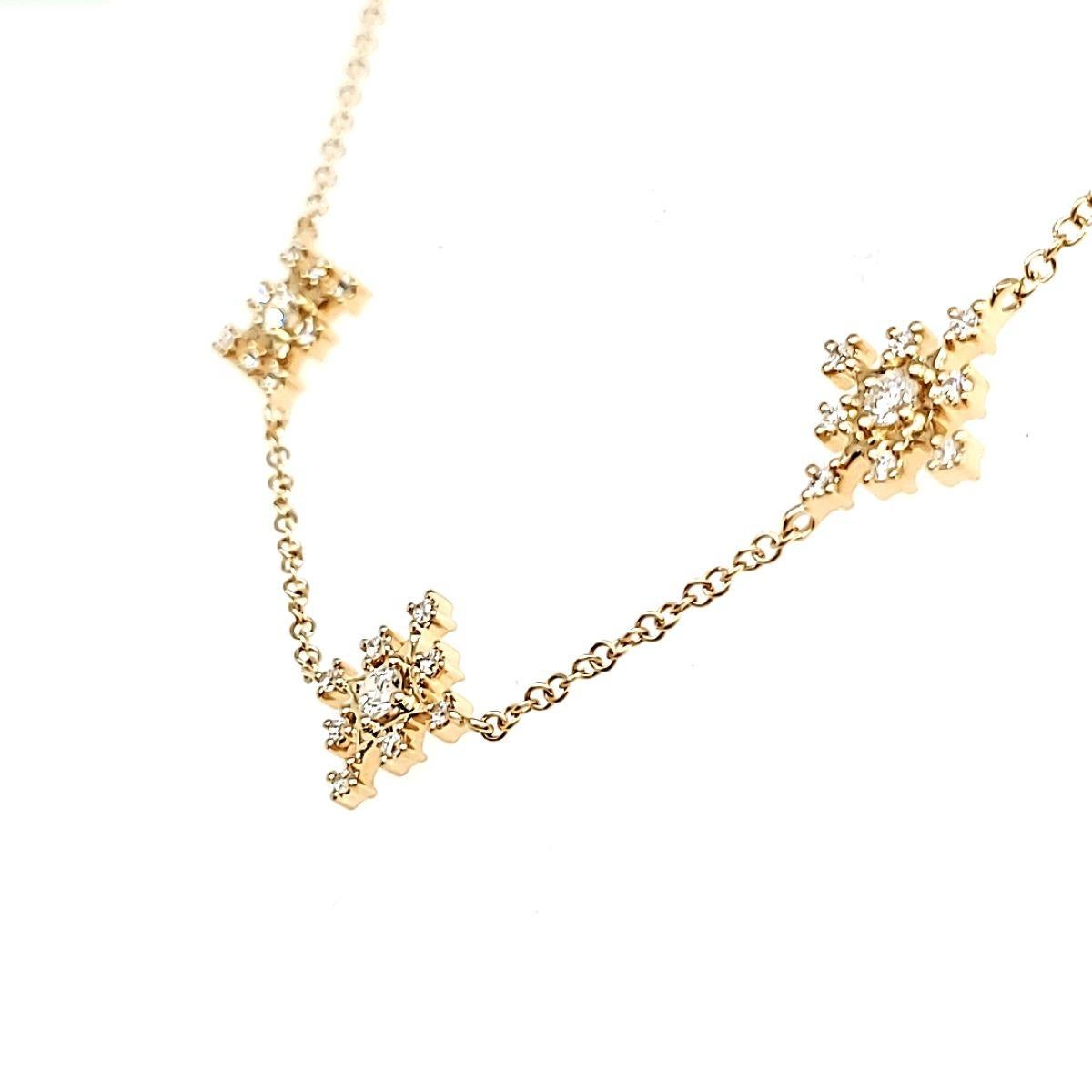 Bracelet en or jaune 18 carats avec diamants ronds de 0,28 carat Pour femmes en vente