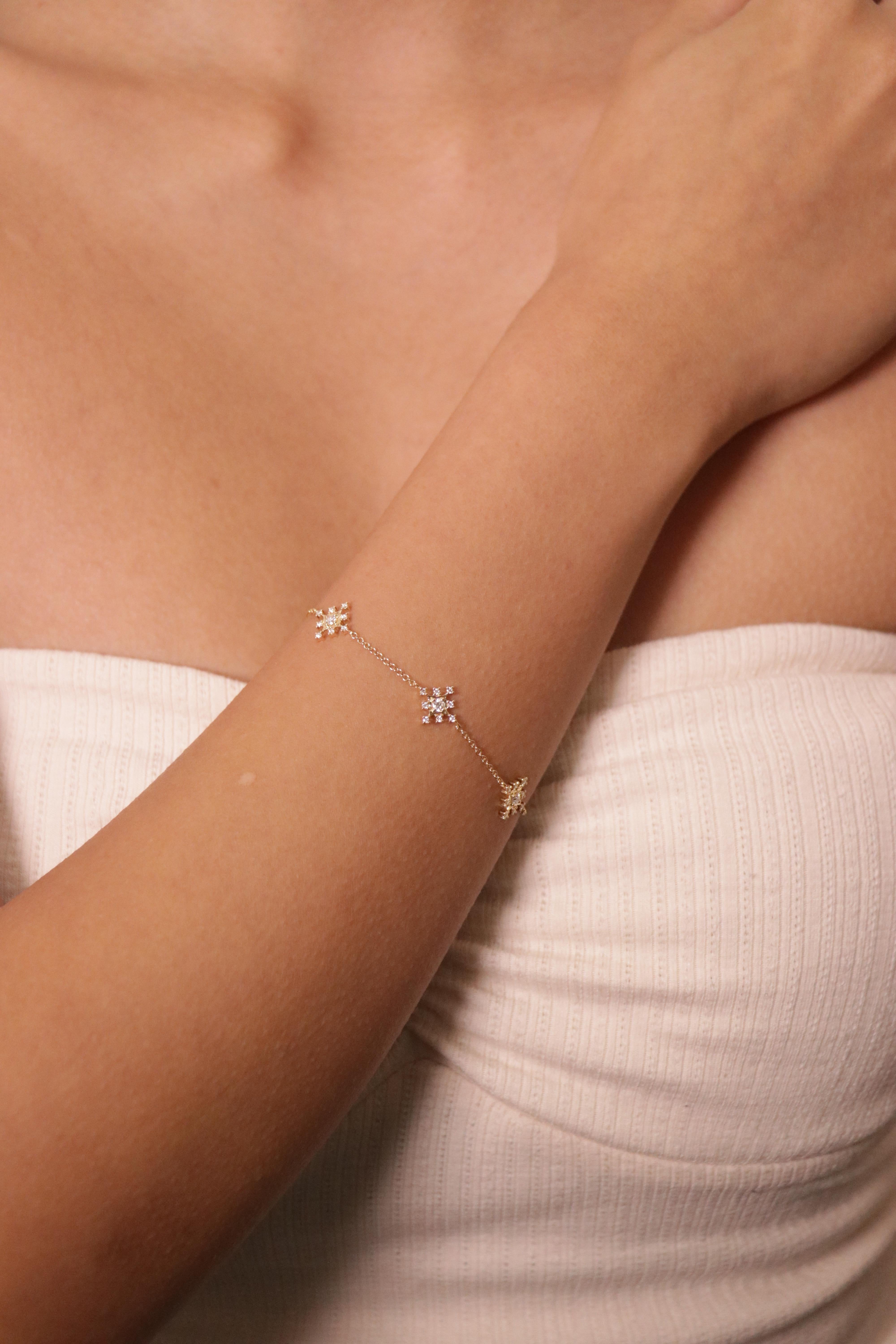 Pulsera Oro Amarillo 18k Diamante Redondo Cts 0.28