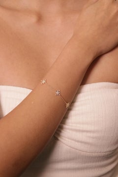 18 Karat Gelbgold Armband mit runden Diamanten in Karat 0,28 Karat