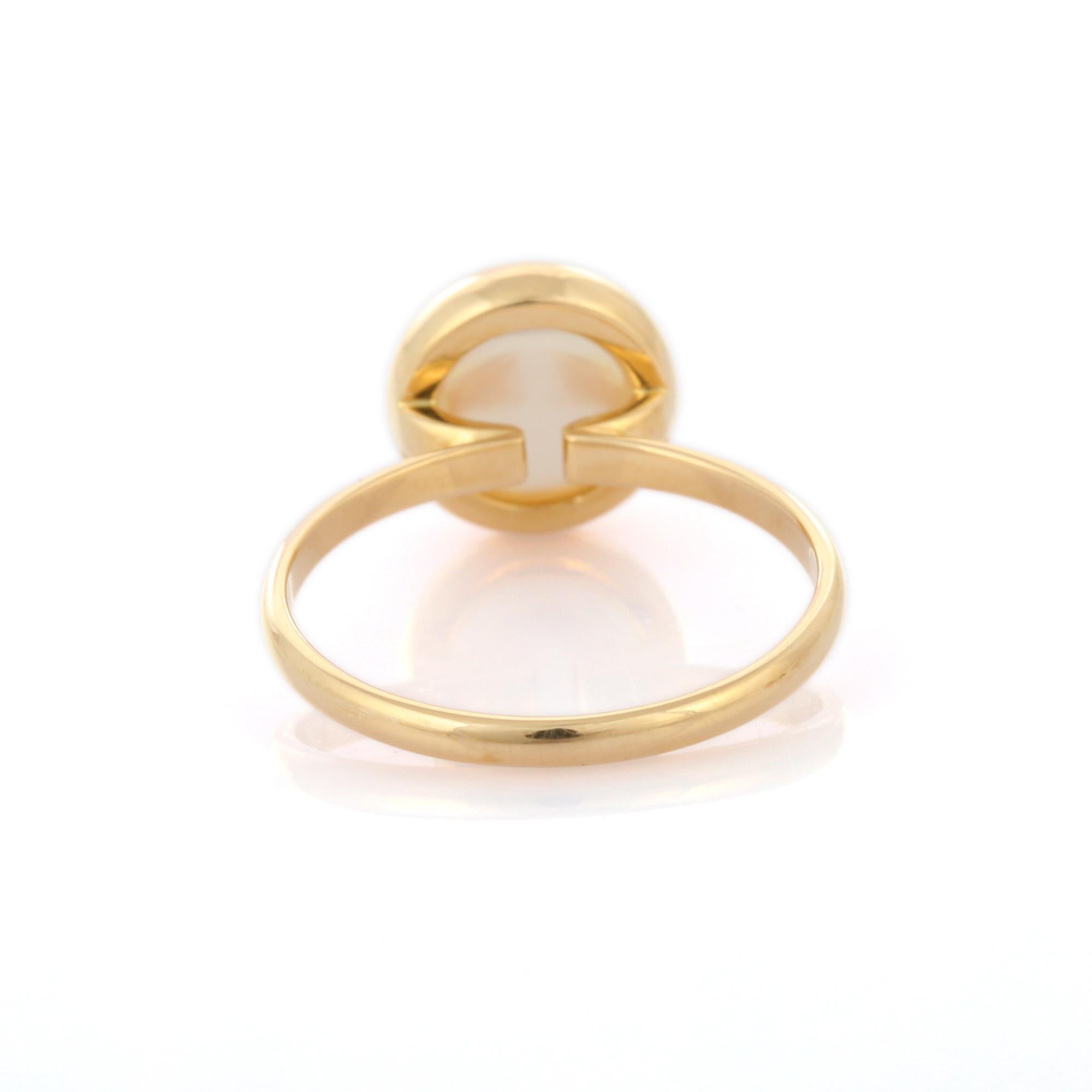 For Sale:  18K Yellow Gold 2.7 ct Round Pearl Solitaire Ring  5