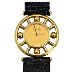 18K Yellow Gold Round Watch by Paloma Picasso for Tiffany with Leather Strap