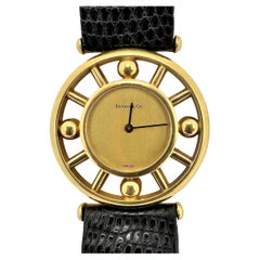 18K Yellow Gold Round Watch by Paloma Picasso for Tiffany with Leather Strap