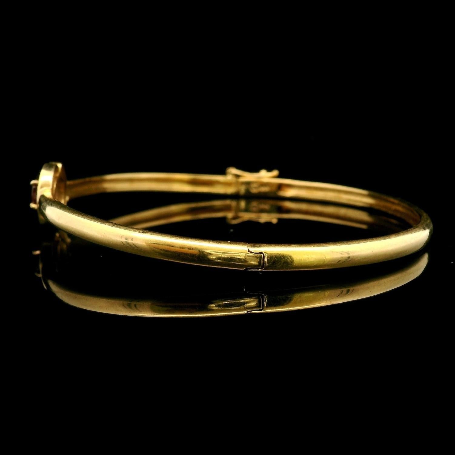 18 Karat Gelbgold Rubin und Diamant 13g Vintage Armreif Armband 7