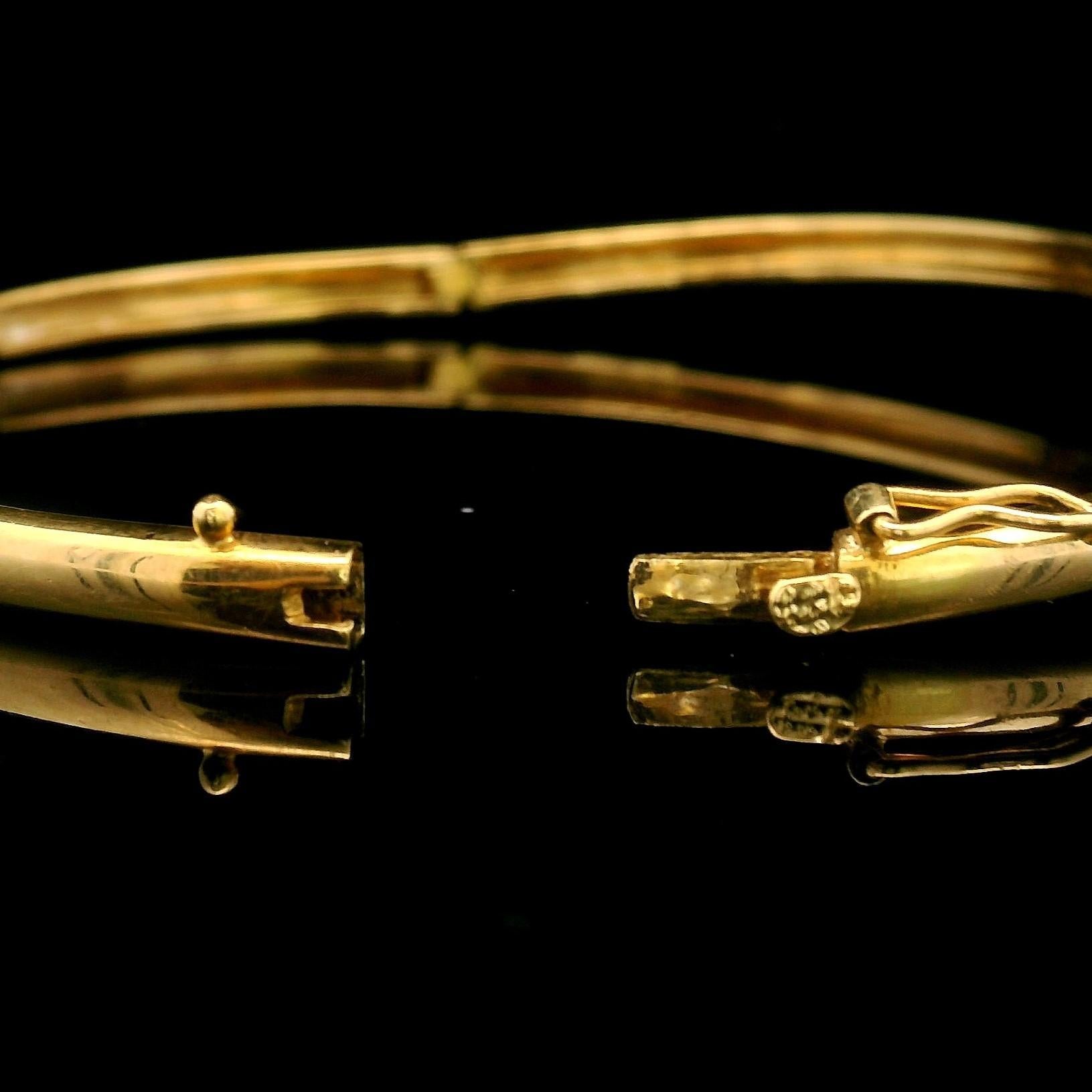 18 Karat Gelbgold Rubin und Diamant 13g Vintage Armreif Armband 7