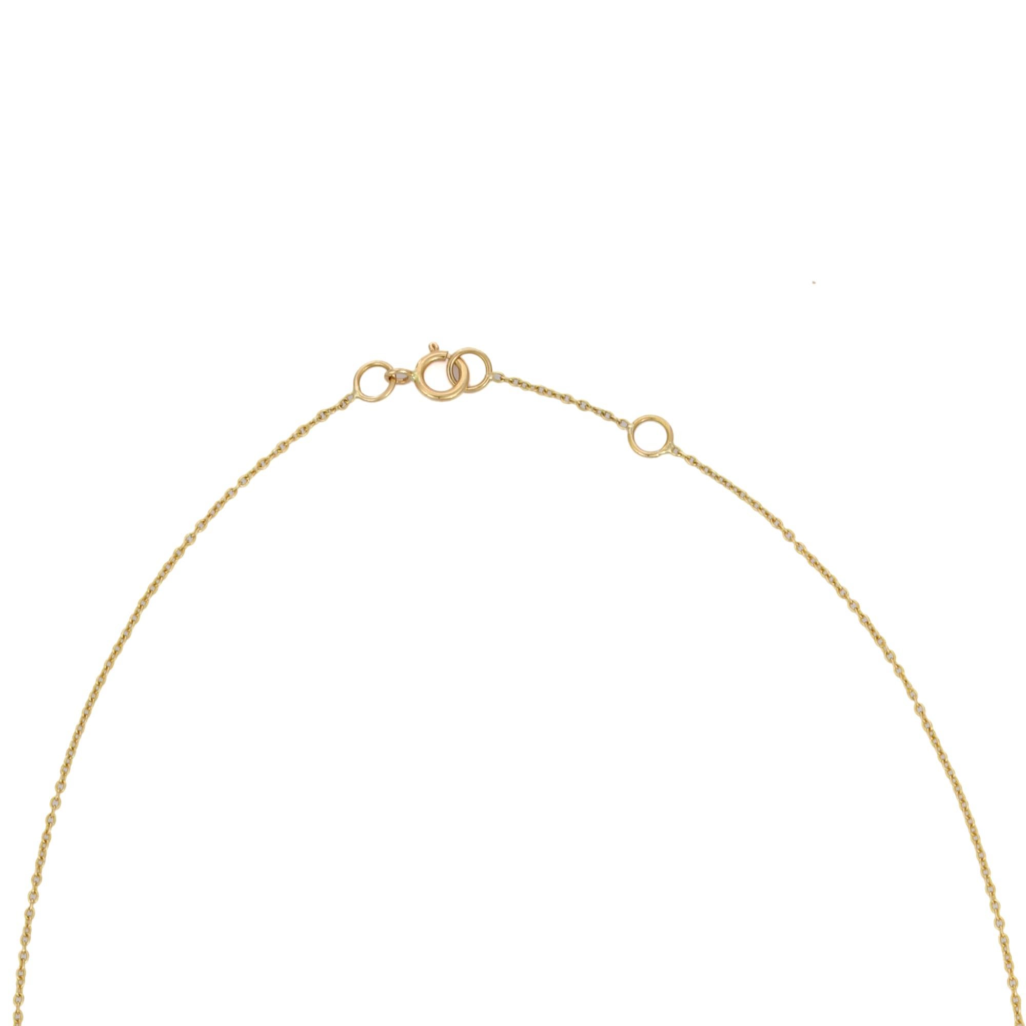 Moderne Collier à gouttes en or jaune 18 carats, rubis et diamants en vente