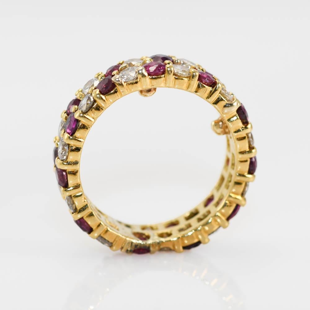 18K Yellow Gold Ruby and Diamond Ring, 5.3g, 1.00tdw For Sale 1