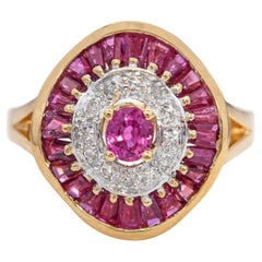 18k Yellow Gold Ruby and Diamond Ring