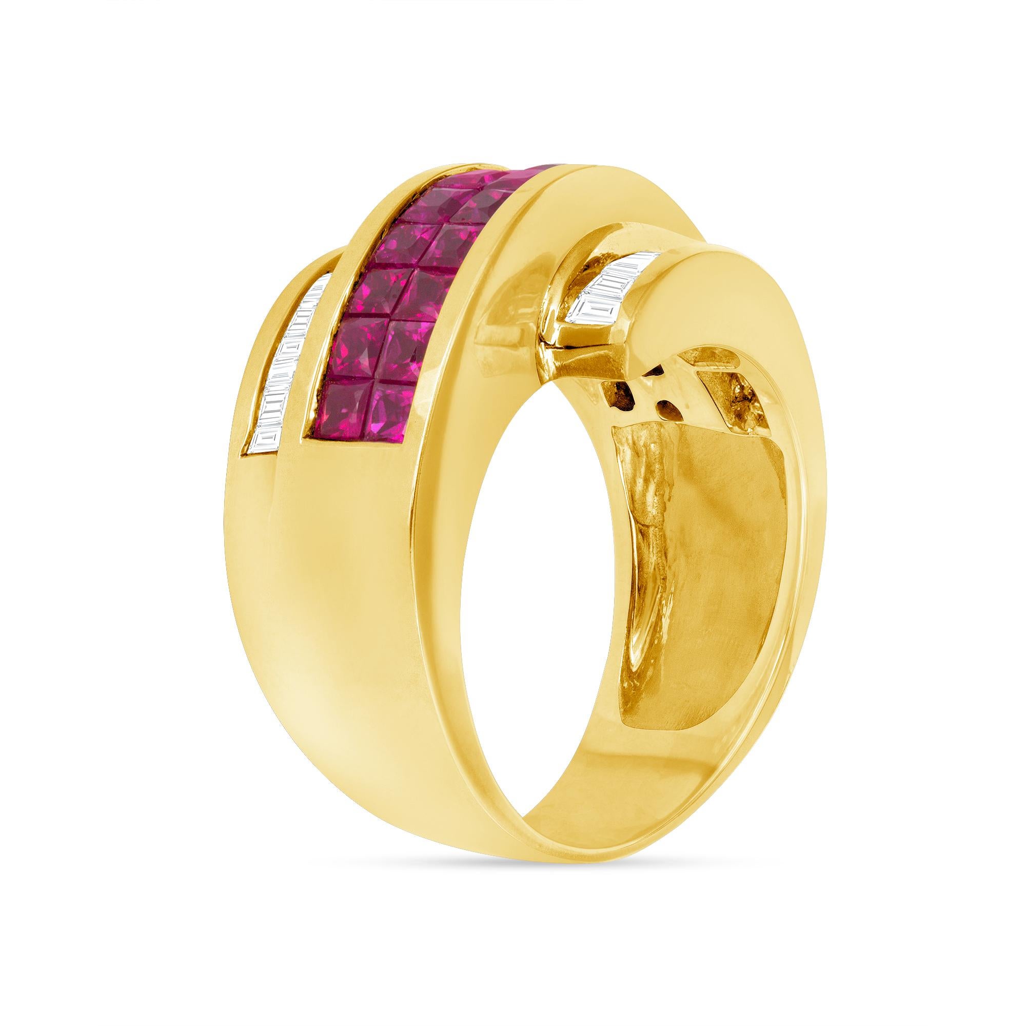 ruby and baguette diamond ring