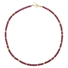 18K Yellow Gold Ruby Bead Necklace by Barbara Heinrich