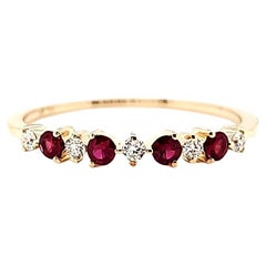 Verlobungsring aus 18 Karat Gelbgold mit Rubin-Cts 0,18 und rundem Diamanten