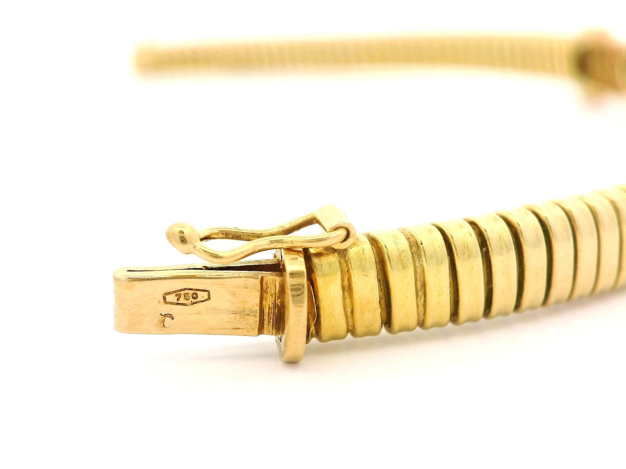 Bracelet en or jaune 18k avec rubis et diamants en forme d'accordéon Tubogas ID Like Link Pour femmes en vente