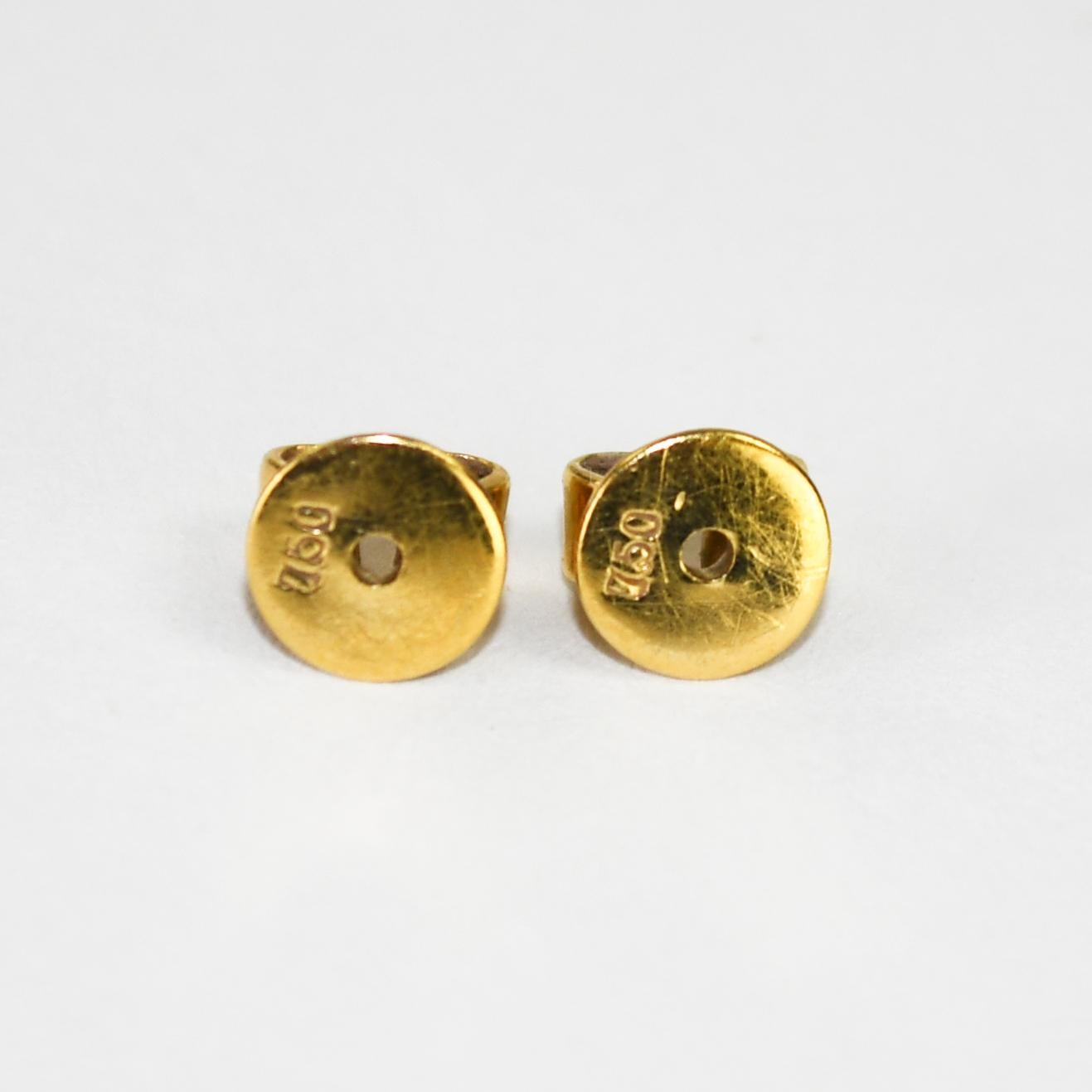 Orecchini in oro giallo 18K con rubini e diamanti 5,1g In condizioni ottime in vendita a Laguna Beach, CA