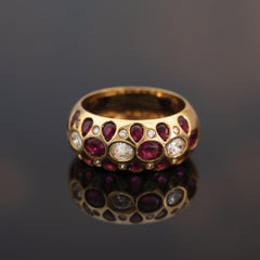 18K Yellow Gold Ruby Diamond Ring