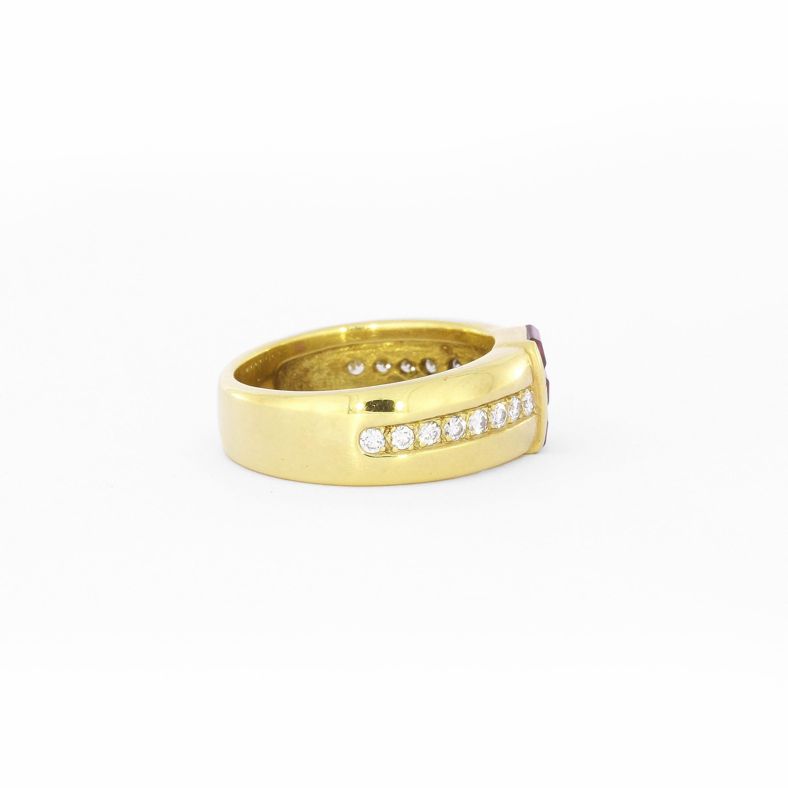 18k Yellow Gold Ruby Diamond Ring 1