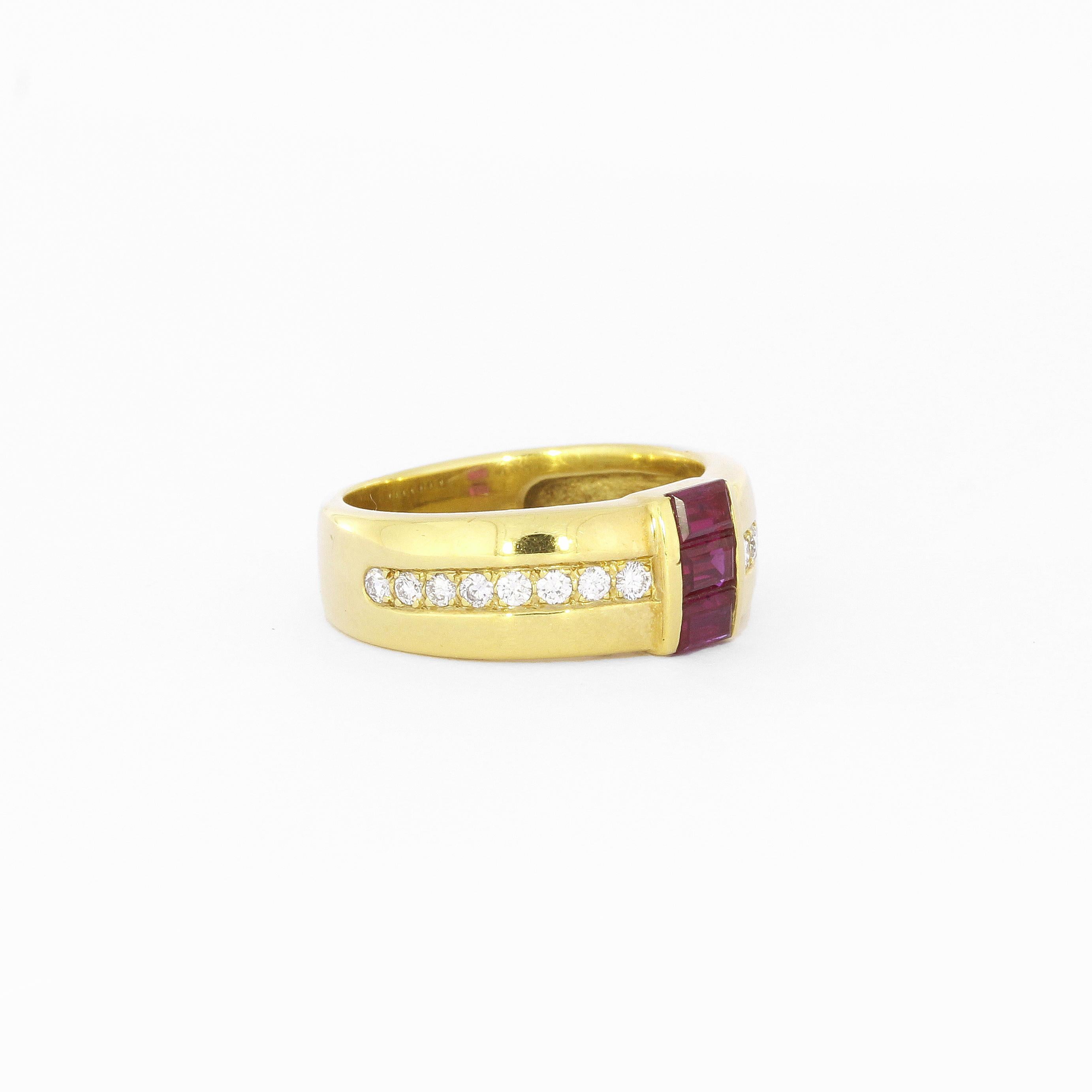 18k Yellow Gold Ruby Diamond Ring 2
