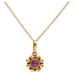 18 Karat Gelbgold Rubin-Halskette