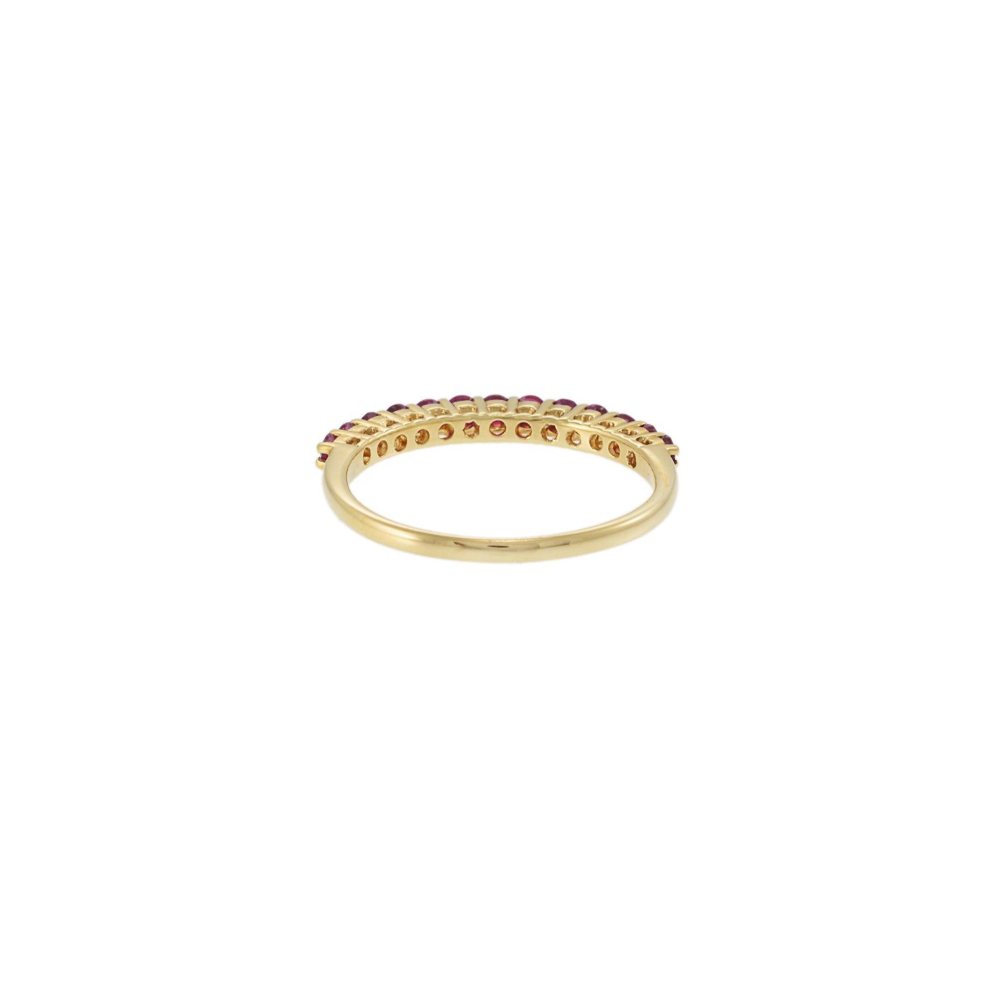 Bracelet empilable en or jaune 18K avec rubis Pour femmes en vente