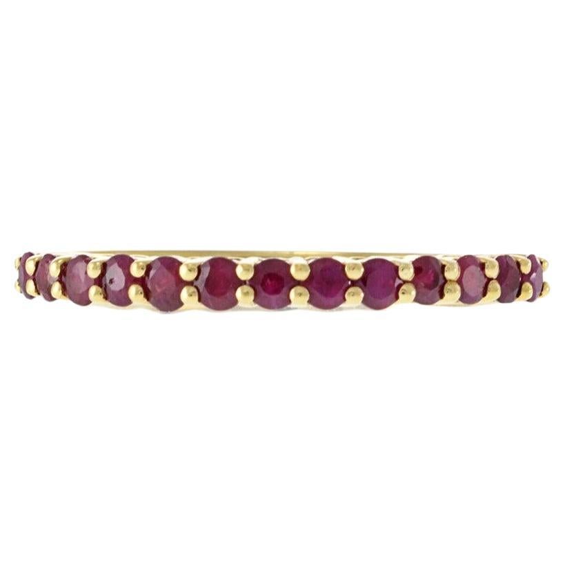 Bracelet empilable en or jaune 18K avec rubis