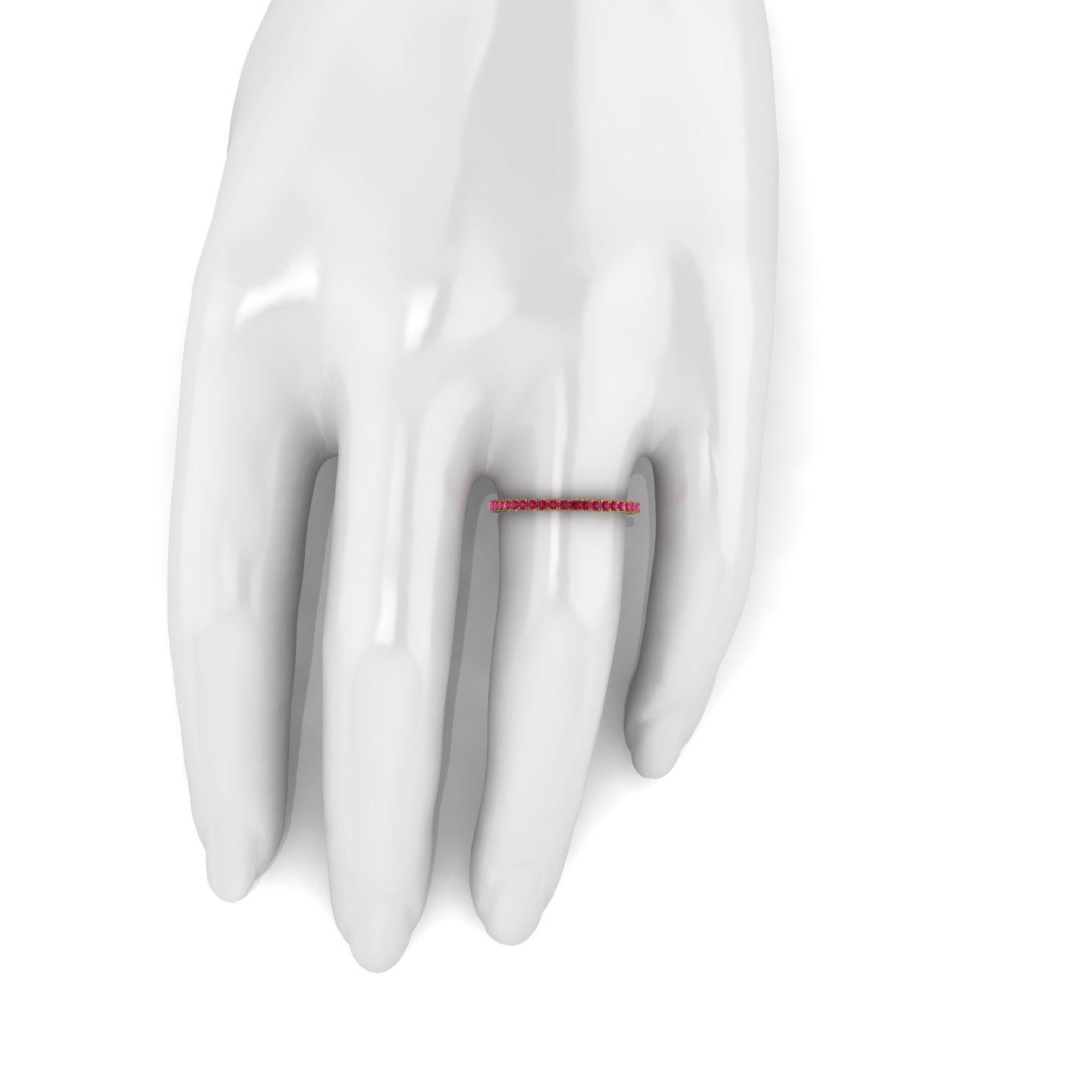 18k Yellow Gold Ruby Stackable Band Ring By Ferru… - image 6