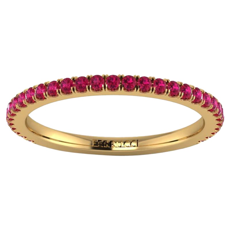18K Yellow Gold Ruby Stackable Band Ring by Ferrucci, 0.30ct For Sale