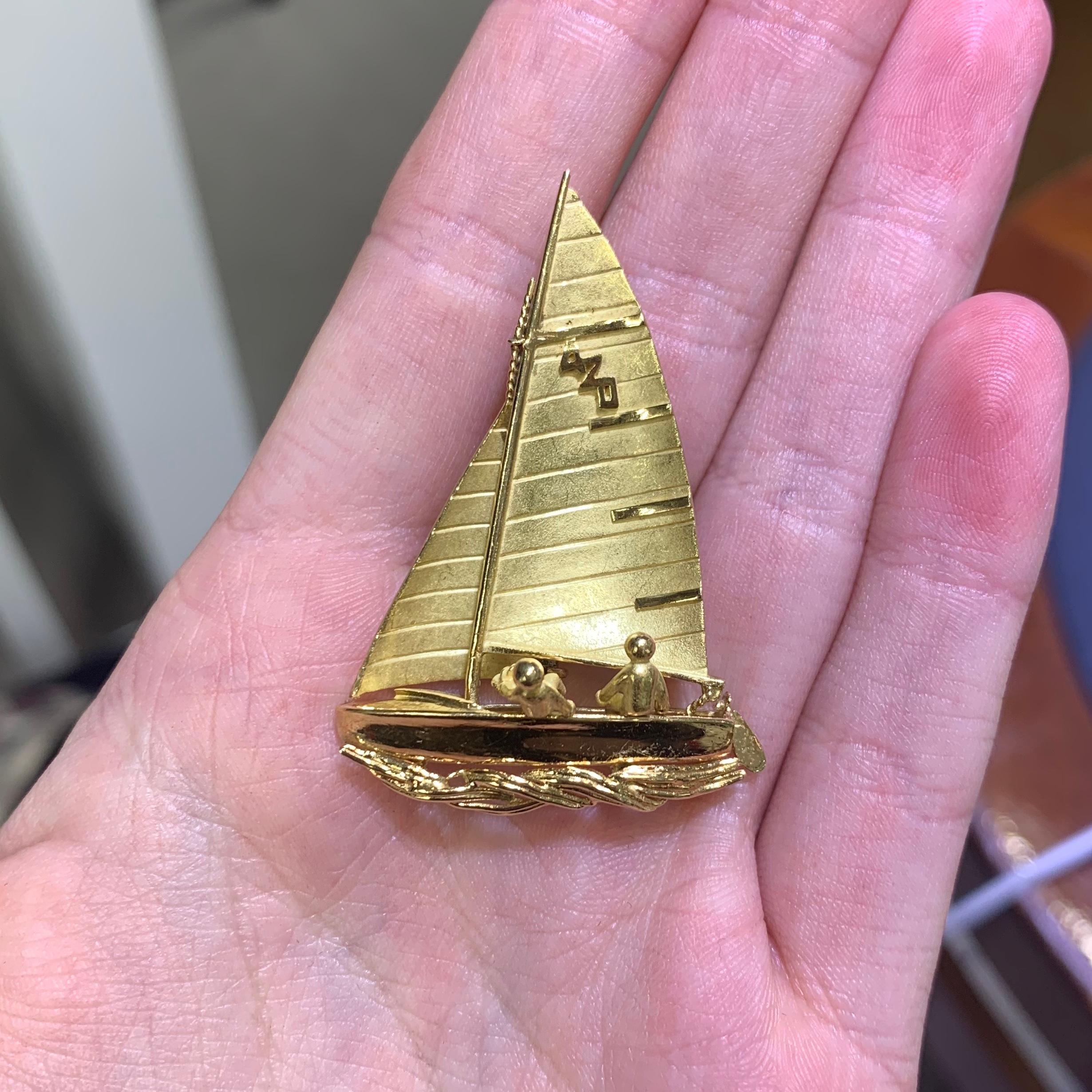 sailboat brooch
