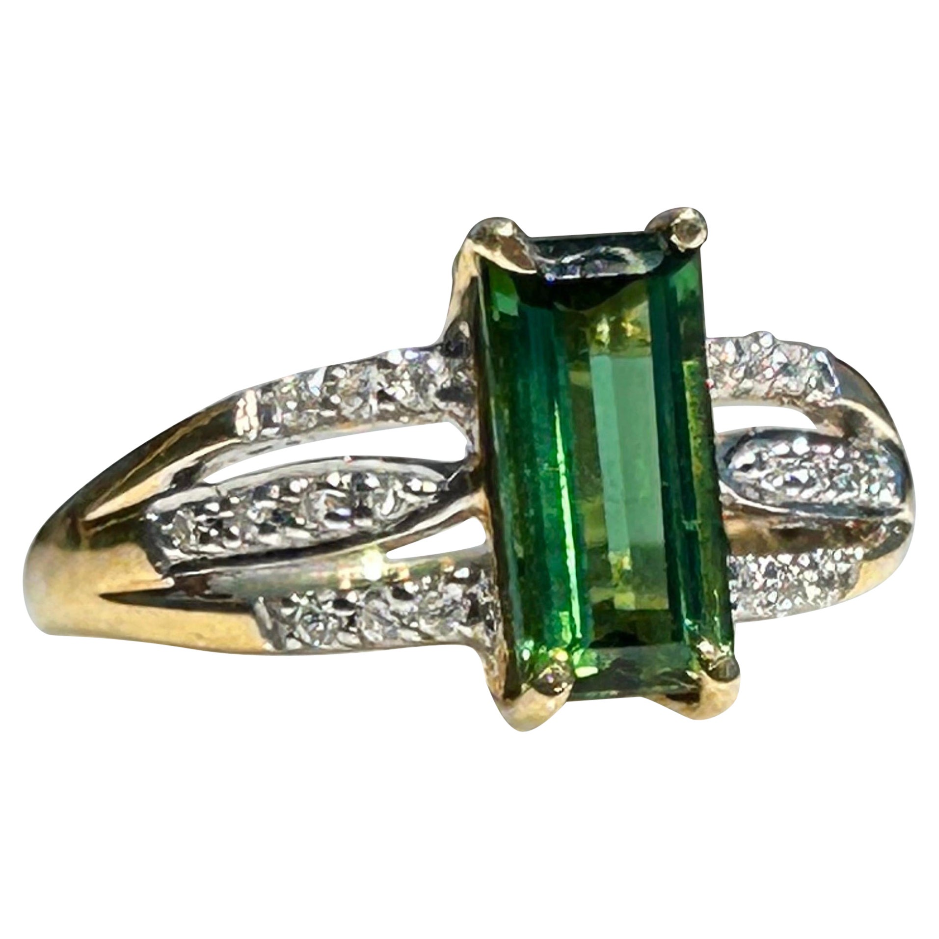 18 Karat Gelbgold Santa Rosa Turmalin und Diamantring .82 Karat im Angebot