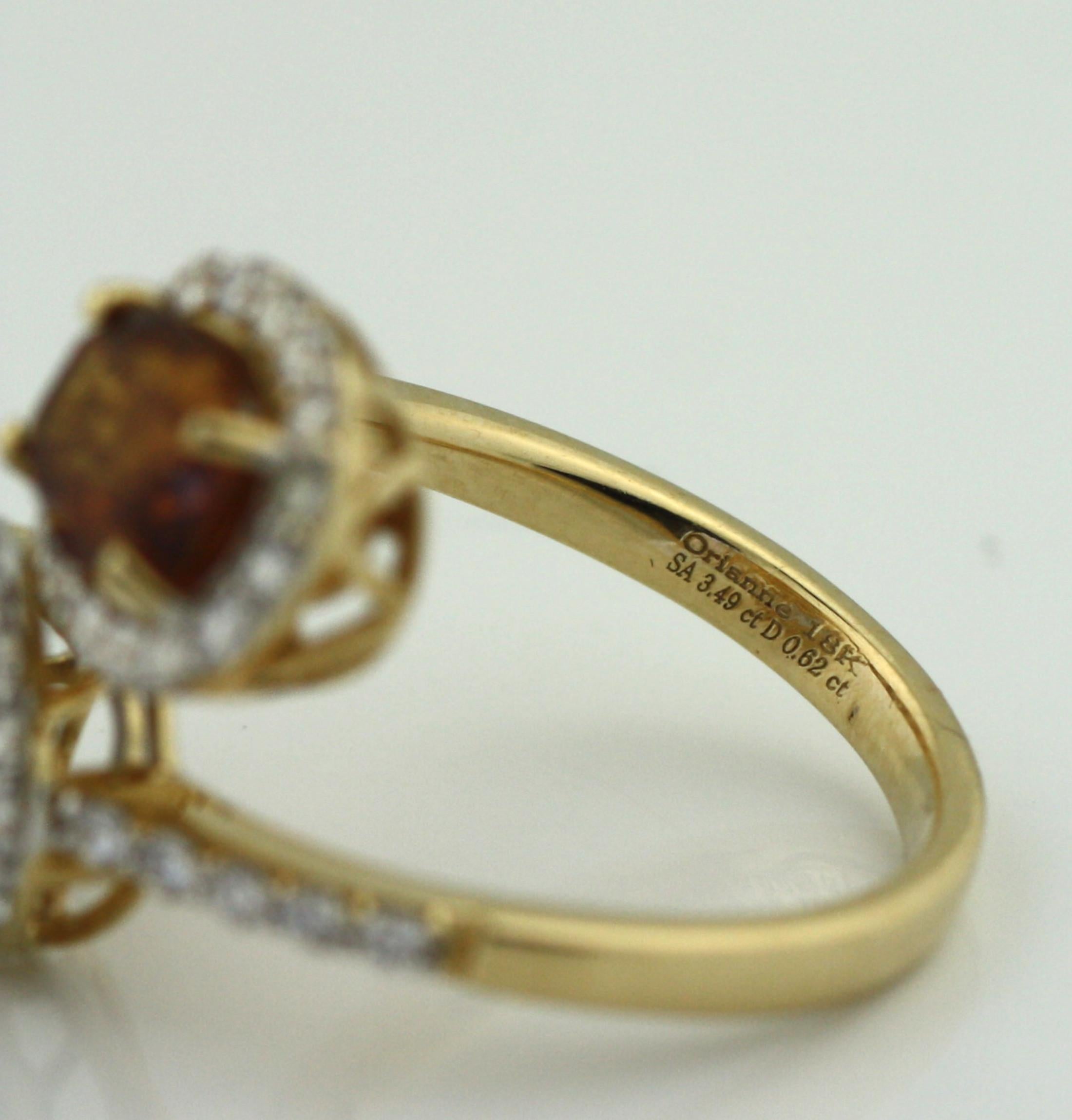 18K Yellow Gold Sapphire and Diamond Ring 1