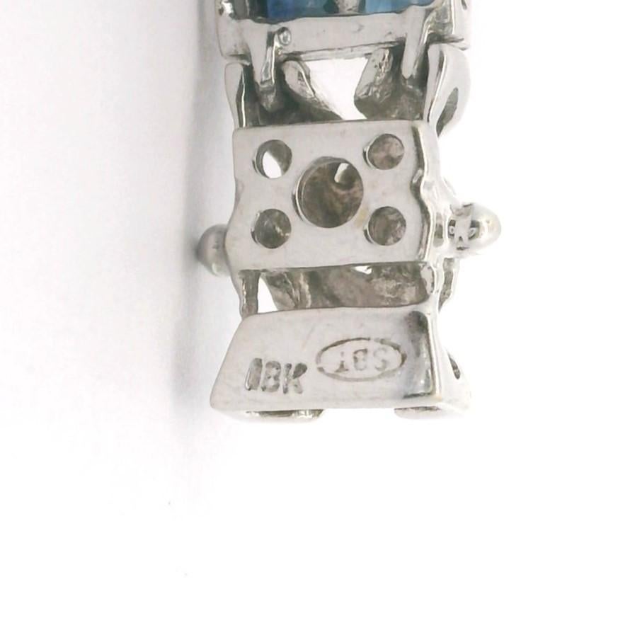18k Yellow Gold Sapphire and Diamond Vintage Ladies Bracelet 7