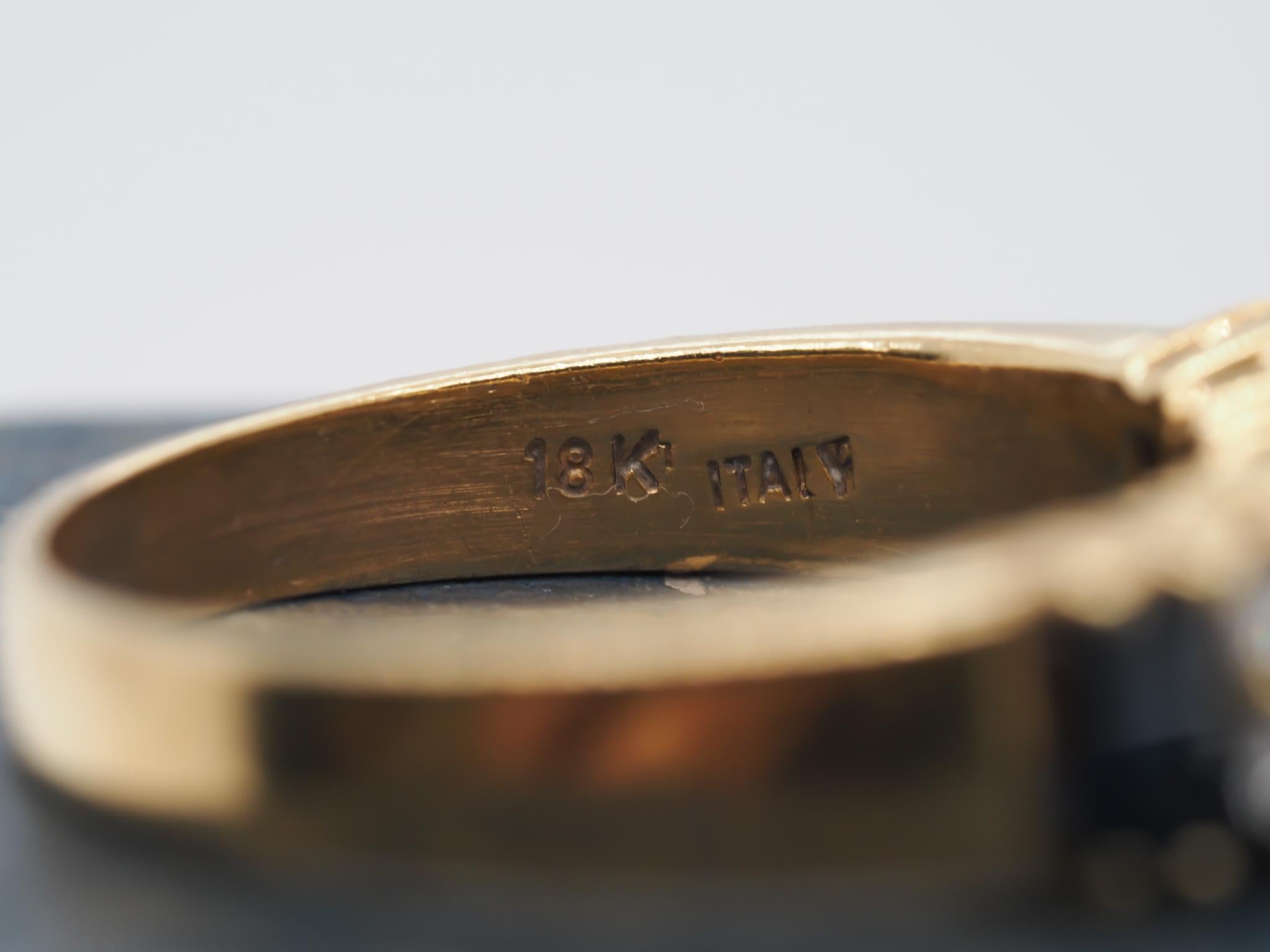Women's 18K Yellow Gold Sapphire and Diamond Wedding Band For Sale
