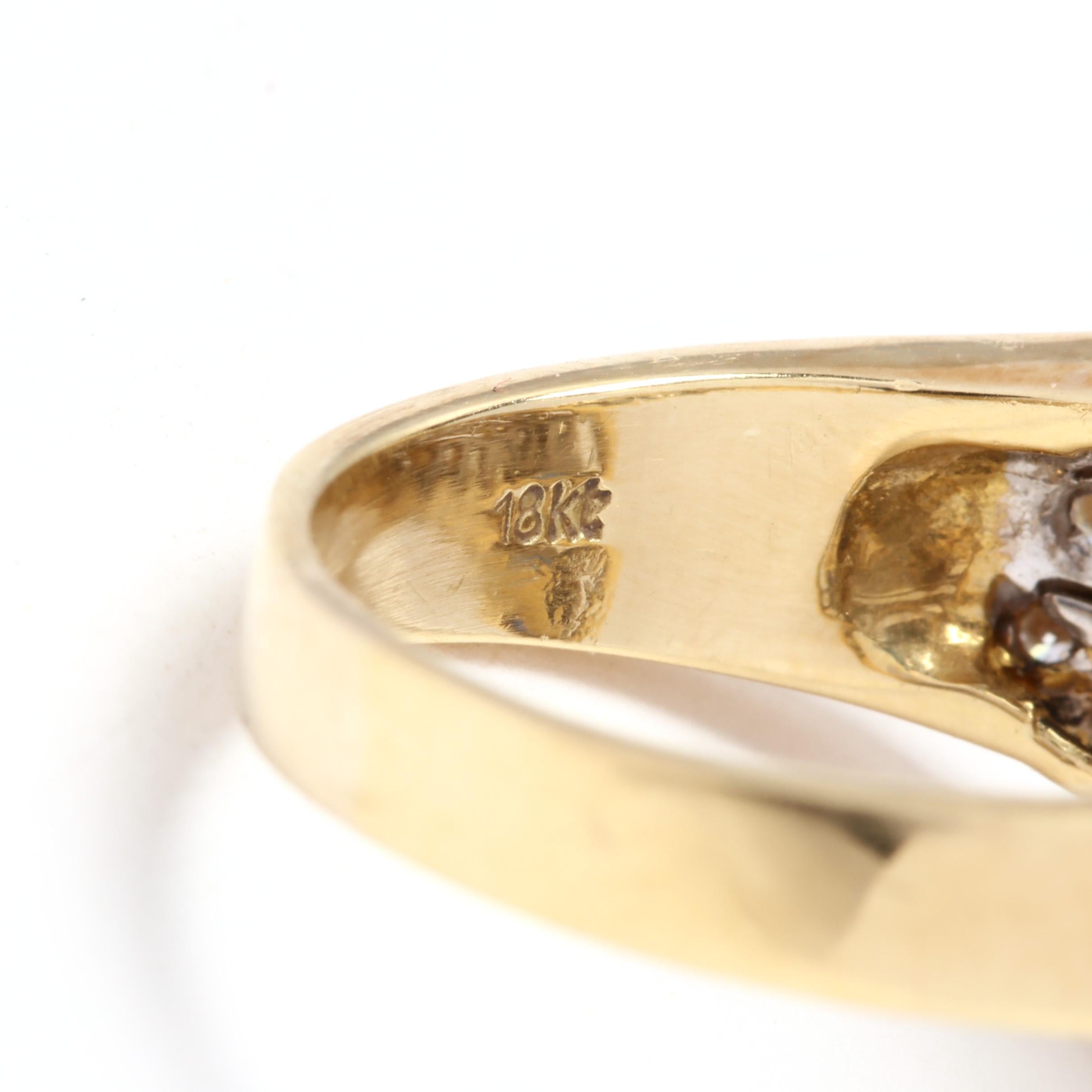 Women's or Men's 18 Karat Yellow Gold, Sapphire and Diamond Cocktail Ring