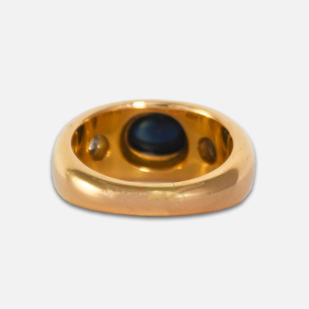 18K Yellow Gold Sapphire & Diamond Ring In Excellent Condition For Sale In Laguna Beach, CA