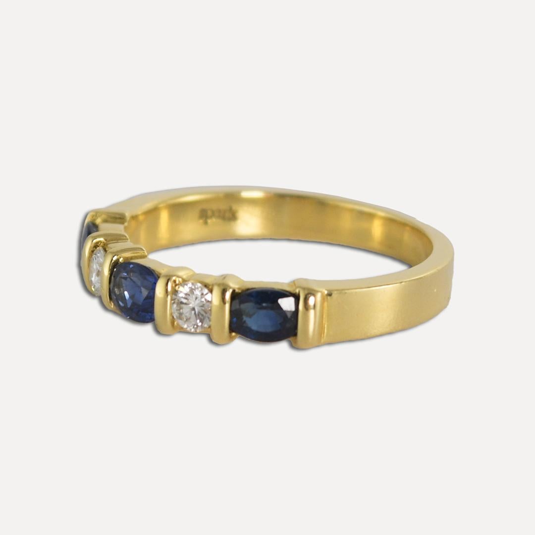 18K Yellow Gold Sapphire & Diamond Ring 1